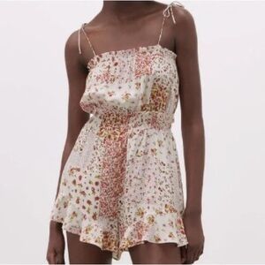 Zara patchwork print short jumpsuit/ romper. Size XS. NWT.